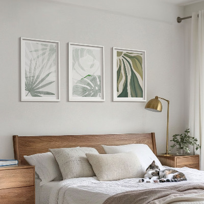Cadre photo mural Feuilles de plantes vertes et grises