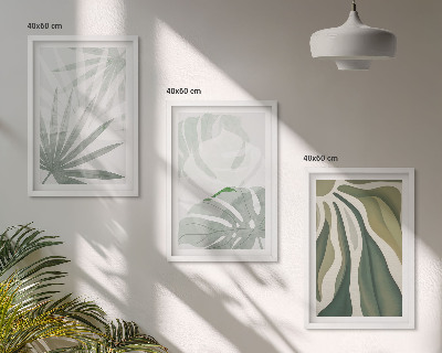 Cadre photo mural Feuilles de plantes vertes et grises