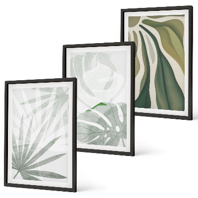 Cadre photo mural Feuilles de plantes vertes et grises