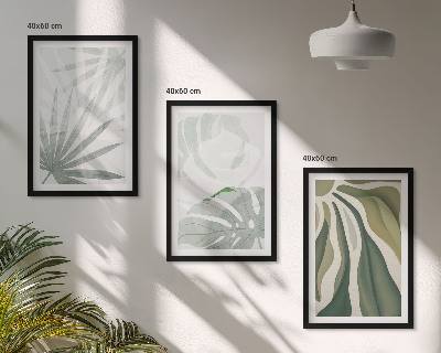 Cadre photo mural Feuilles de plantes vertes et grises