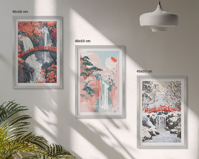 Lot de 3 tableaux pour salon Les cascades des saisons