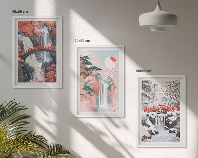 Lot de 3 tableaux pour salon Les cascades des saisons