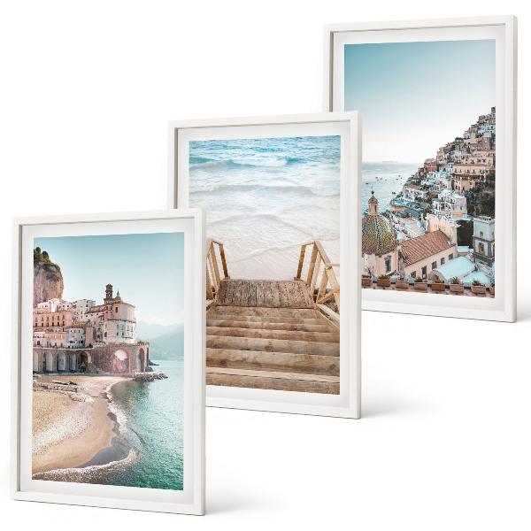 Cadre photo mural Vues estivales aux teintes pastel sur la plage