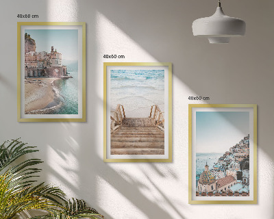 Cadre photo mural Vues estivales aux teintes pastel sur la plage