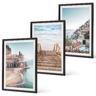 Cadre photo mural Vues estivales aux teintes pastel sur la plage