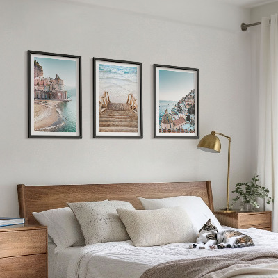 Cadre photo mural Vues estivales aux teintes pastel sur la plage