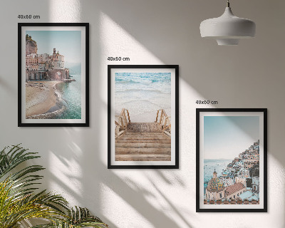Cadre photo mural Vues estivales aux teintes pastel sur la plage