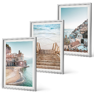 Cadre photo mural Vues estivales aux teintes pastel sur la plage