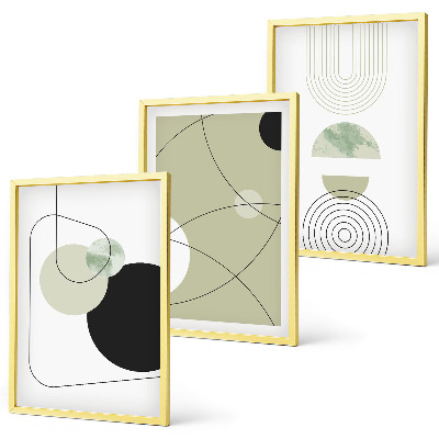 Lot de 3 tableaux pour salon Formes abstraites et couleurs