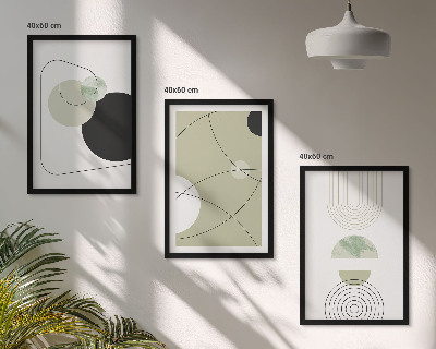 Lot de 3 tableaux pour salon Formes abstraites et couleurs