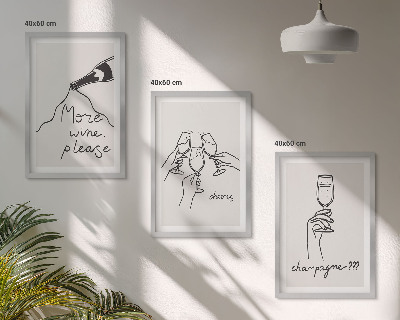 Cadre photo mural Illustration au trait de vin de champagne