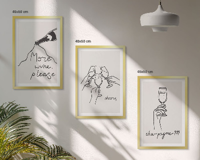 Cadre photo mural Illustration au trait de vin de champagne
