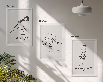 Cadre photo mural Illustration au trait de vin de champagne
