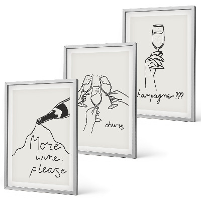 Cadre photo mural Illustration au trait de vin de champagne