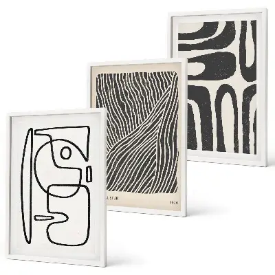 Cadre photo mural avec motifs de lignes et textures abstraites