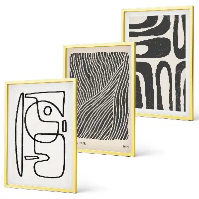 Cadre photo mural avec motifs de lignes et textures abstraites