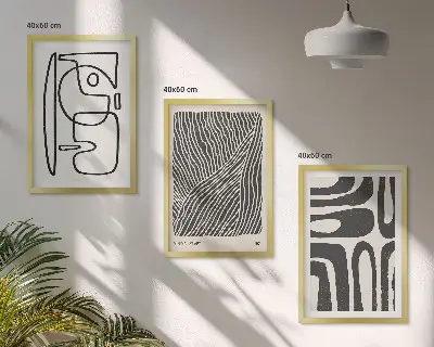 Cadre photo mural avec motifs de lignes et textures abstraites