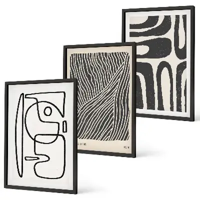 Cadre photo mural avec motifs de lignes et textures abstraites