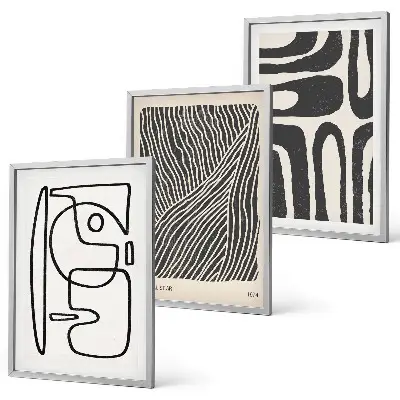 Cadre photo mural avec motifs de lignes et textures abstraites