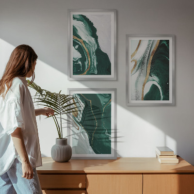 Cadre photo mural Motifs abstraits de peinture verte
