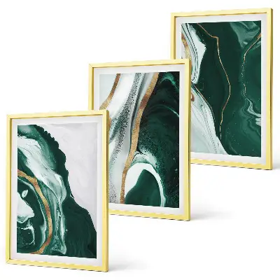 Cadre photo mural avec motifs de peinture abstraite verte