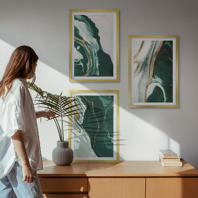 Cadre photo mural Motifs abstraits de peinture verte