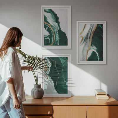 Cadre photo mural Motifs abstraits de peinture verte