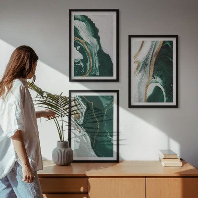 Cadre photo mural Motifs abstraits de peinture verte