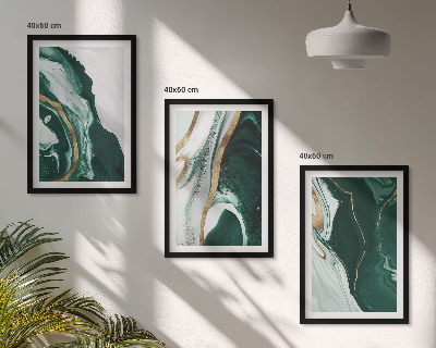 Cadre photo mural Motifs abstraits de peinture verte