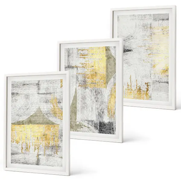 Lot de 3 tableaux pour salon avec motifs de peinture abstraits à la mode