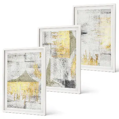 Lot de 3 tableaux pour salon avec motifs de peinture abstraits à la mode