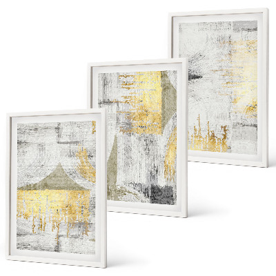 Lot de 3 tableaux pour salon Motifs de peinture abstraits à la mode