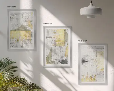 Lot de 3 tableaux pour salon avec motifs de peinture abstraits à la mode