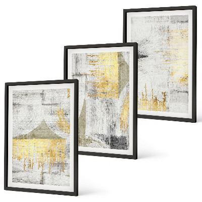 Lot de 3 tableaux pour salon Motifs de peinture abstraits à la mode