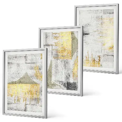 Lot de 3 tableaux pour salon avec motifs de peinture abstraits à la mode