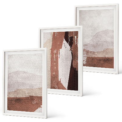 Cadre photo mural Motifs abstraits bruns et beiges