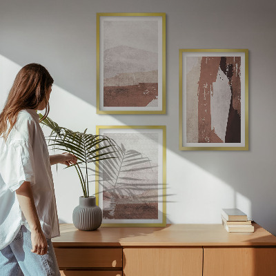 Cadre photo mural Motifs abstraits bruns et beiges