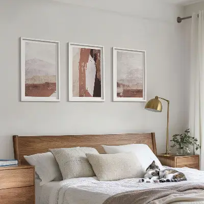 Cadre photo mural avec motifs abstraits bruns et beiges