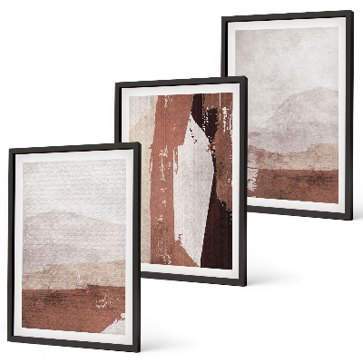 Cadre photo mural Motifs abstraits bruns et beiges