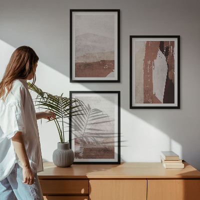 Cadre photo mural Motifs abstraits bruns et beiges