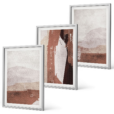 Cadre photo mural Motifs abstraits bruns et beiges