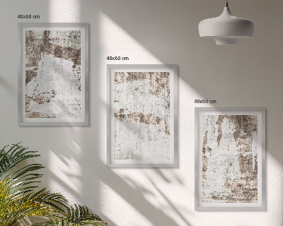 Lot de 3 tableaux pour salon Motifs abstraits blanc brun