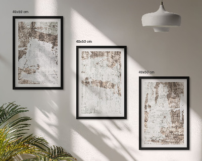 Lot de 3 tableaux pour salon Motifs abstraits blanc brun