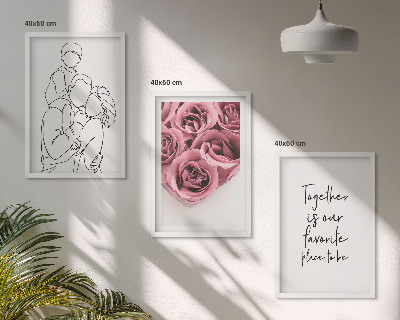 Cadre photo mural Bouquets de roses familiaux dessinés au trait