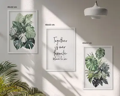 Cadre photo mural feuilles de plantes tropicales vertes