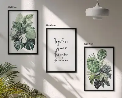 Cadre photo mural feuilles de plantes tropicales vertes