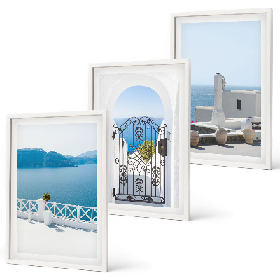 Cadre photo mural Bâtiments de la mer Blanche Grèce