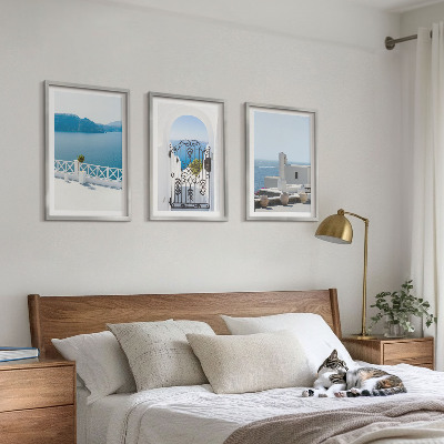 Cadre photo mural Bâtiments de la mer Blanche Grèce