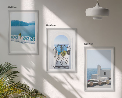 Cadre photo mural Bâtiments de la mer Blanche Grèce
