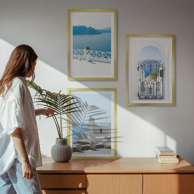 Cadre photo mural Bâtiments de la mer Blanche Grèce